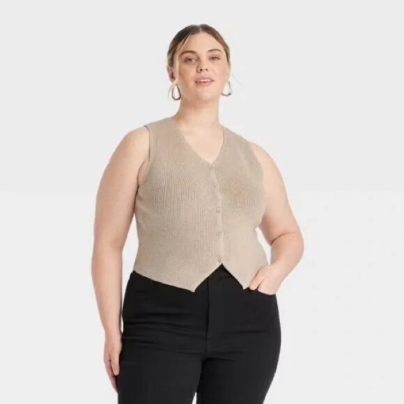 Universal Thread Womens Button Front Sweater Vest - Picture 1 of 8